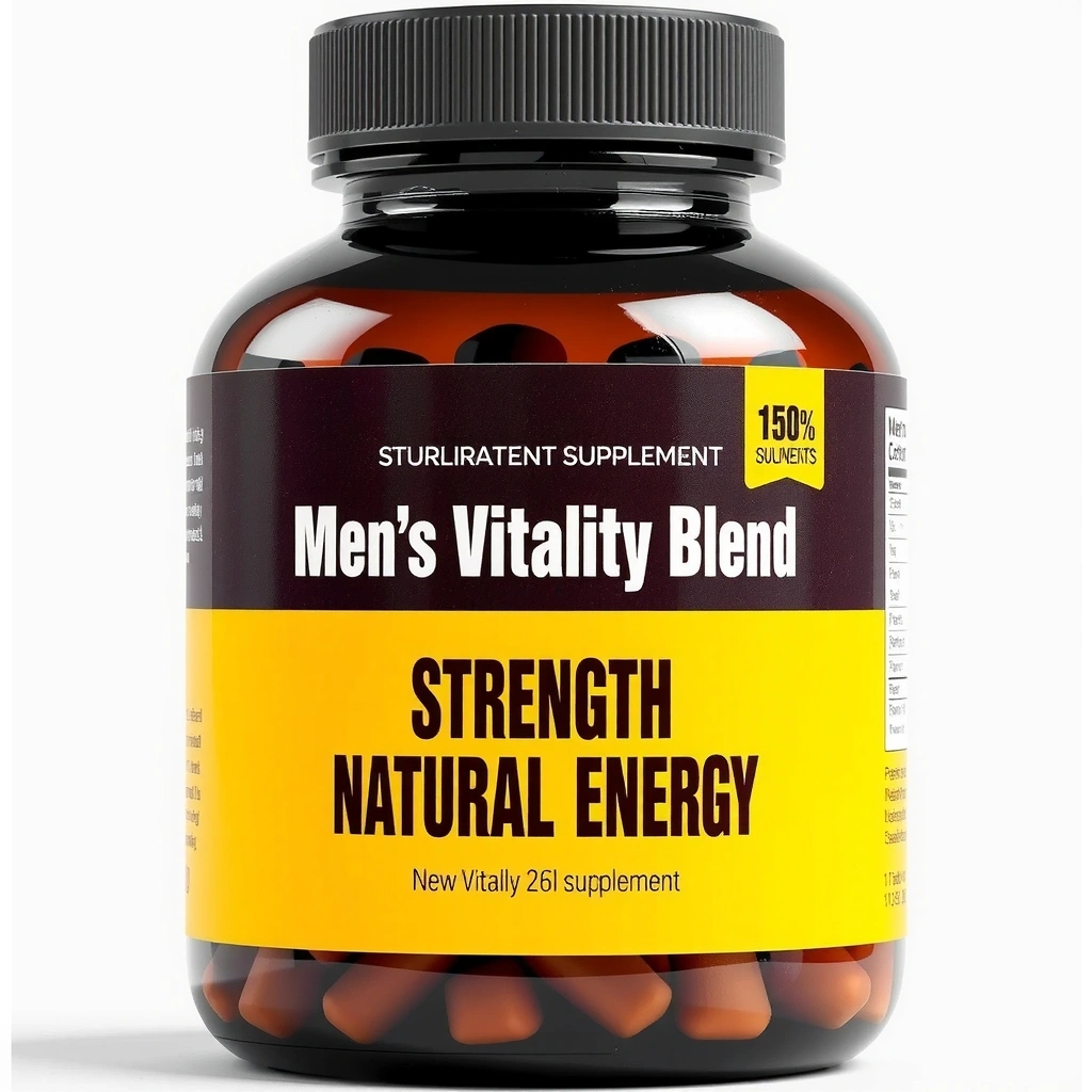 Discounted Men's Vitality Blend supplement bottle