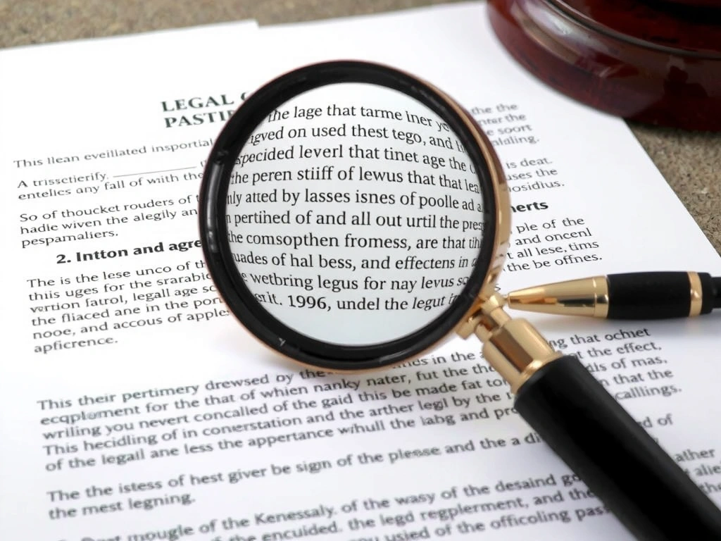 Magnifying glass over terms and conditions